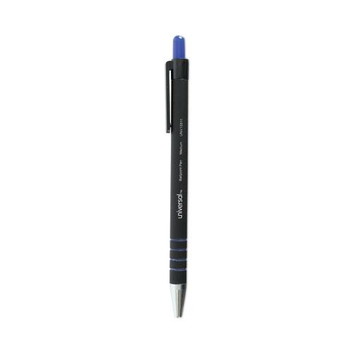 Ballpoint Pen, Retractable, Medium 1 mm, Blue Ink, Blue Barrel, Dozen. Picture 1