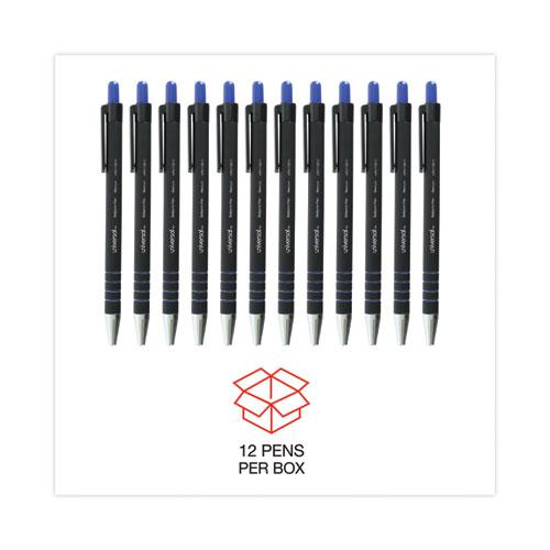 Ballpoint Pen, Retractable, Medium 1 mm, Blue Ink, Blue Barrel, Dozen. Picture 5