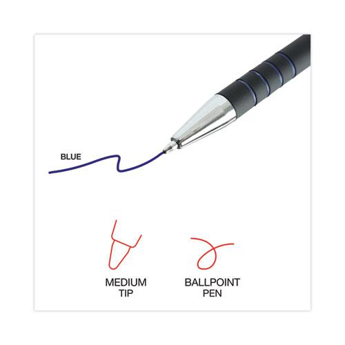 Ballpoint Pen, Retractable, Medium 1 mm, Blue Ink, Blue Barrel, Dozen. Picture 6