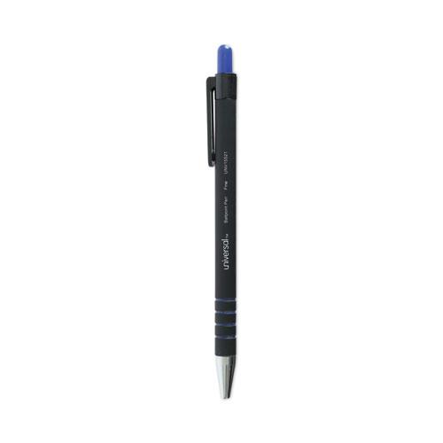 Ballpoint Pen, Retractable, Fine 0.7 mm, Blue Ink, Blue Barrel, Dozen. Picture 1