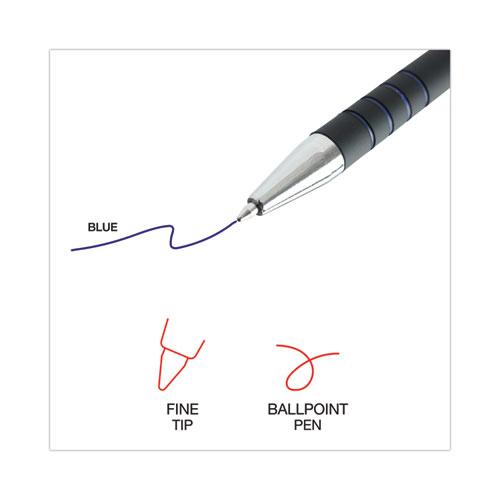 Ballpoint Pen, Retractable, Fine 0.7 mm, Blue Ink, Blue Barrel, Dozen. Picture 6