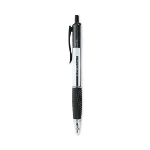 Comfort Grip Ballpoint Pen, Retractable, Medium 1 mm, Black Ink, Clear/Black Barrel, 48/Pack. Picture 1