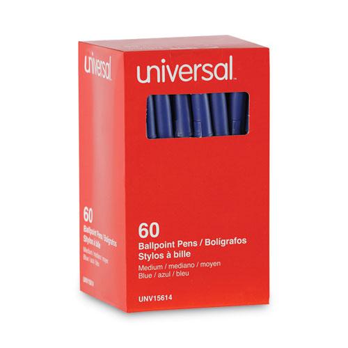 Ballpoint Pen Value Pack, Stick, Medium 1 mm, Blue Ink, Gray/Blue Barrel, 60/Pack. Picture 2