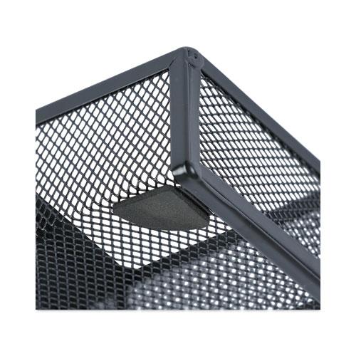 Metal Mesh Drawer Organizer, Six Compartments, 15 x 11.88 x 2.5, Black. Picture 4