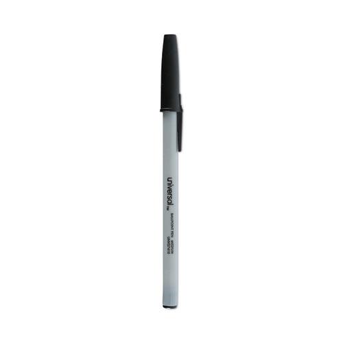 Ballpoint Pen, Stick, Medium 1 mm, Black Ink, Gray Barrel, Dozen. Picture 1