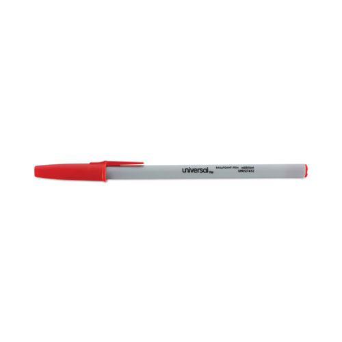 Ballpoint Pen, Stick, Medium 1 mm, Red Ink, Gray Barrel, Dozen. Picture 3