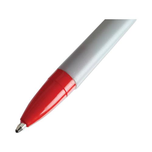 Ballpoint Pen, Stick, Medium 1 mm, Red Ink, Gray Barrel, Dozen. Picture 7