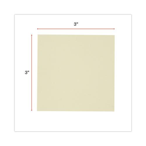 Recycled Self-Stick Note Pads, 3" x 3", Yellow, 100 Sheets/Pad, 18 Pads/Pack. Picture 5