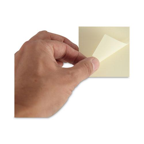 Recycled Self-Stick Note Pads, 3" x 3", Yellow, 100 Sheets/Pad, 18 Pads/Pack. Picture 6