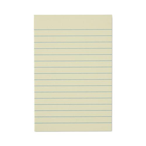 Recycled Self-Stick Note Pads, Note Ruled, 4" x 6", Yellow, 100 Sheets/Pad, 12 Pads/Pack. Picture 1