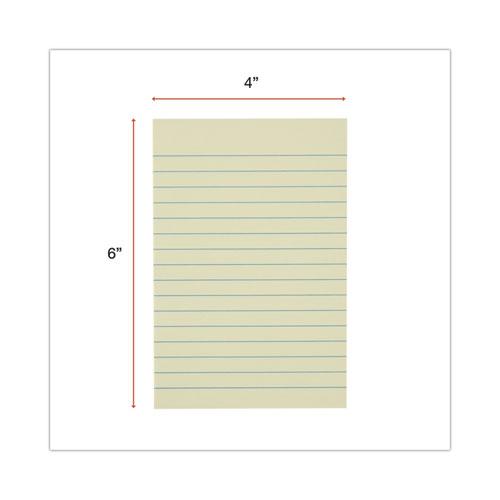Recycled Self-Stick Note Pads, Note Ruled, 4" x 6", Yellow, 100 Sheets/Pad, 12 Pads/Pack. Picture 3
