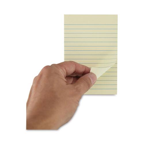 Recycled Self-Stick Note Pads, Note Ruled, 4" x 6", Yellow, 100 Sheets/Pad, 12 Pads/Pack. Picture 6