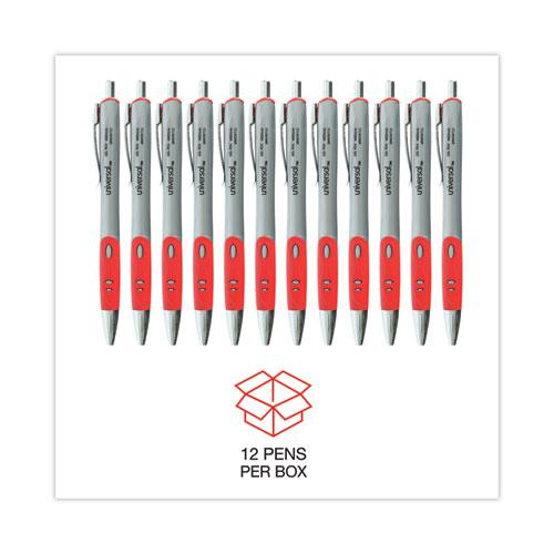 Comfort Grip Gel Pen, Retractable, Medium 0.7 mm, Red Ink, Gray/Red/Silver Barrel, Dozen. Picture 4