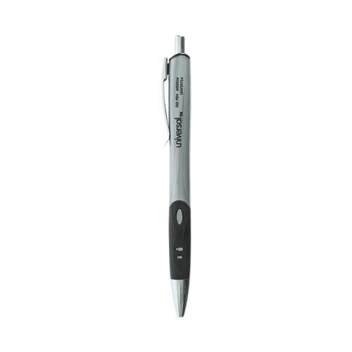 Comfort Grip Gel Pen, Retractable, Medium 0.7 mm, Black Ink, Silver Barrel, 36/Pack. Picture 1