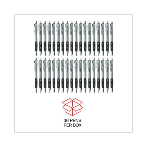 Comfort Grip Gel Pen, Retractable, Medium 0.7 mm, Black Ink, Silver Barrel, 36/Pack. Picture 5