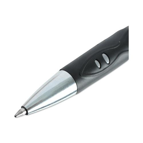 Comfort Grip Gel Pen, Retractable, Medium 0.7 mm, Black Ink, Silver Barrel, 36/Pack. Picture 7
