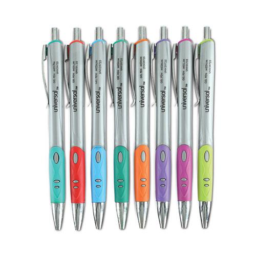 Comfort Grip Gel Pen, Retractable, Medium 0.7 mm, Assorted Ink and Barrel Colors, 8/Pack. Picture 1