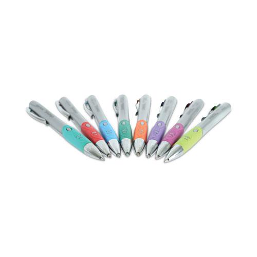 Comfort Grip Gel Pen, Retractable, Medium 0.7 mm, Assorted Ink and Barrel Colors, 8/Pack. Picture 6