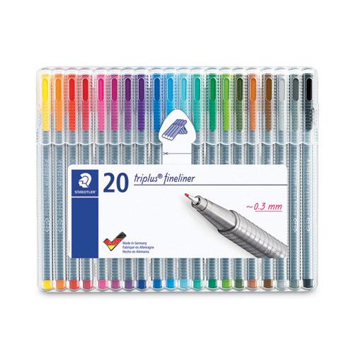 Triplus Fineliner Porous Point Pen, Stick, Extra-Fine 0.3 mm, Assorted Ink and Barrel Colors, 20/Pack. Picture 1