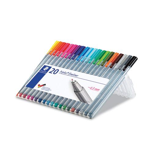 Triplus Fineliner Porous Point Pen, Stick, Extra-Fine 0.3 mm, Assorted Ink and Barrel Colors, 20/Pack. Picture 2