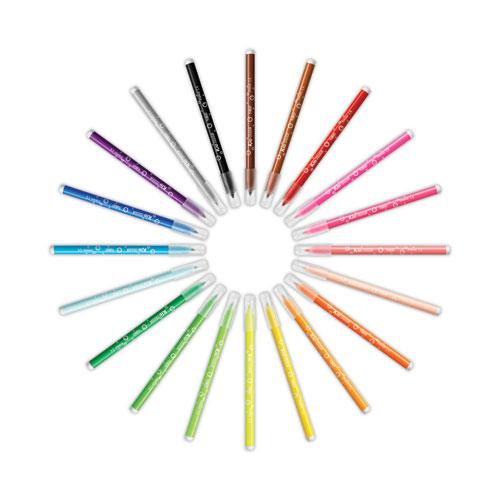 Kids Ultra Washable Markers, Plastic Tube, Medium Bullet Tip, Assorted Colors, 20/Pack. Picture 1