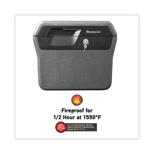 Waterproof Fire-Resistant File, 0.66 cu ft,16.63w x 13.88d x 14.13h, Charcoal Gray. Picture 4