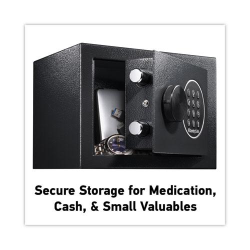 Electronic Security Safe, 0.14 cu ft, 9w x 6.6d x 6.6h, Black. Picture 5