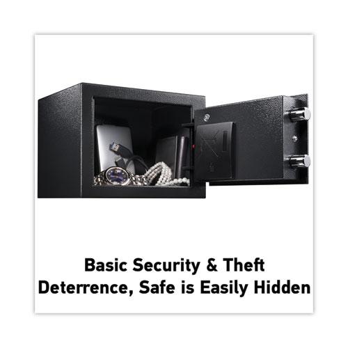 Electronic Security Safe, 0.14 cu ft, 9w x 6.6d x 6.6h, Black. Picture 6