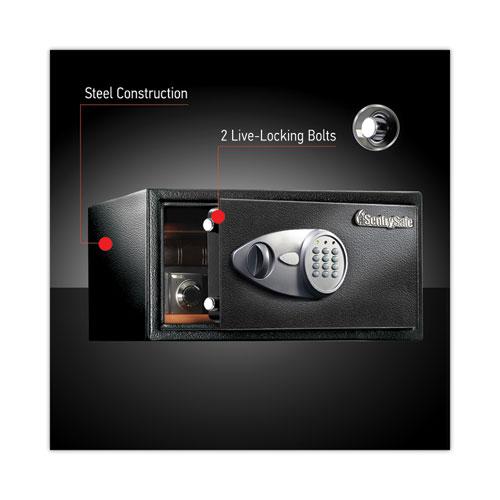Electronic Lock Security Safe, 1 cu ft, 16.94w x 14.56d x 8.88h, Black. Picture 4
