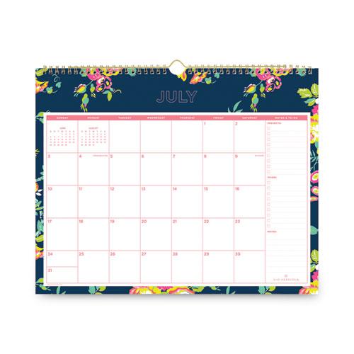 Day Designer Peyton Academic Wall Calendar, Floral Artwork, 15 x 12, White/Navy Sheets, 12-Month (July to June): 2024 to 2025. Picture 2