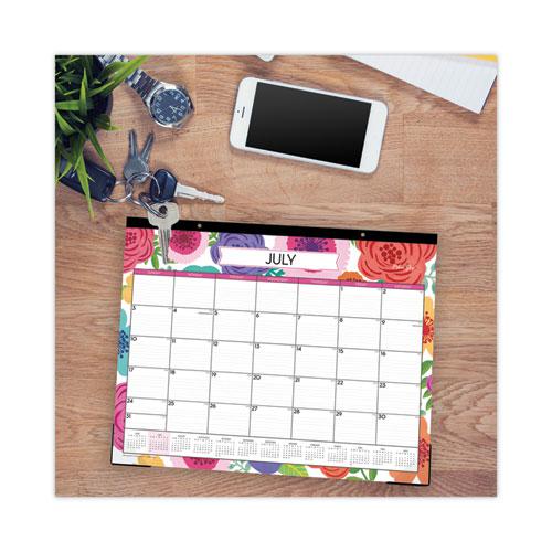 Mahalo Academic Desk Pad, Floral Artwork, 22 x 17, Black Binding, Clear Corners, 12-Month (July to June): 2024 to 2025. Picture 3
