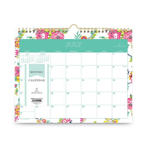 Day Designer Peyton Academic Wall Calendar, Floral Artwork, 11 x 8.75, White Sheets, 12-Month (July to June): 2024 to 2025. Picture 2