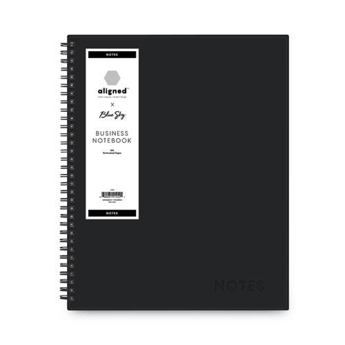 Aligned Business Notebook, 1-Subject, Meeting-Minutes/Notes Format with Narrow Rule, Black Cover, (78) 11 x 8.5 Sheets. Picture 2