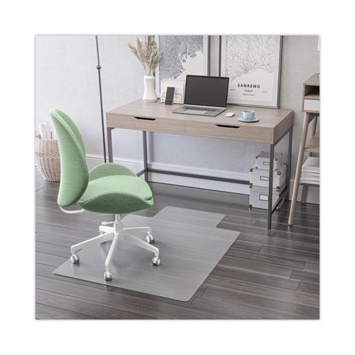 EconoMat All Day Use Chair Mat for Hard Floors, Flat Packed, 46 x 60, Lipped, Clear. Picture 1