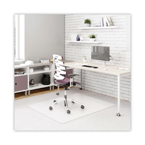 DuraMat Moderate Use Chair Mat, Low Pile Carpet, Flat, 45 x 53, Rectangle, Clear. Picture 1