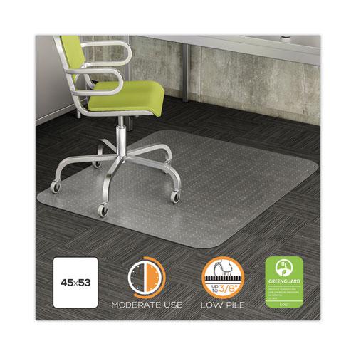 DuraMat Moderate Use Chair Mat, Low Pile Carpet, Flat, 45 x 53, Rectangle, Clear. Picture 2