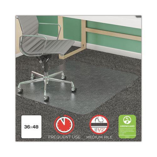 SuperMat Frequent Use Chair Mat for Medium Pile Carpet, 36 x 48, Rectangular, Clear. Picture 2