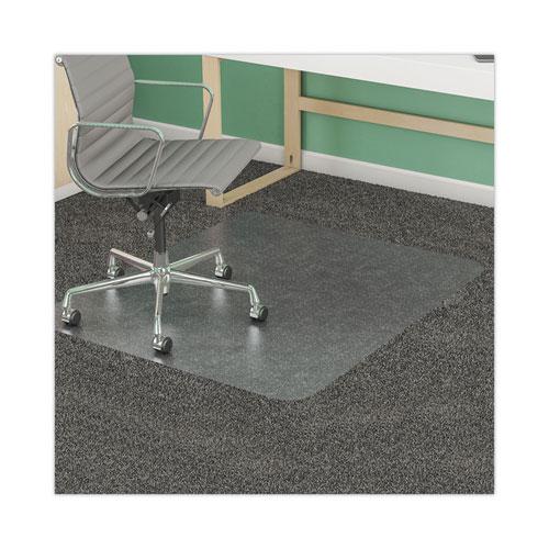 SuperMat Frequent Use Chair Mat, Med Pile Carpet, Flat, 45 x 53, Rectangular, Clear. Picture 1