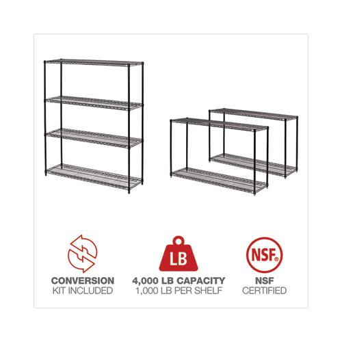All-Purpose Wire Shelving Starter Kit, Four-Shelf, 60w x 18d x 72h, Black Anthracite Plus. Picture 6