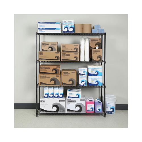 All-Purpose Wire Shelving Starter Kit, Four-Shelf, 60w x 18d x 72h, Black Anthracite Plus. Picture 4