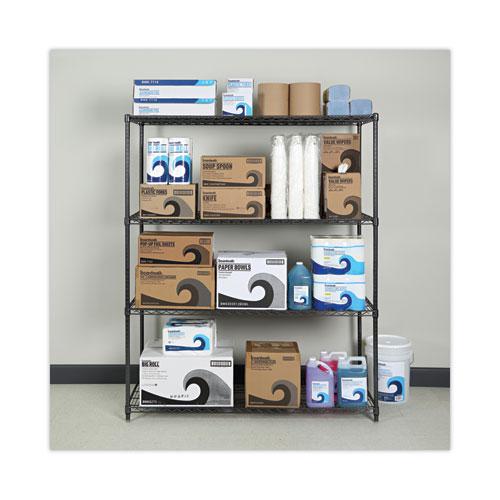 All-Purpose Wire Shelving Starter Kit, Four-Shelf, 60w x 24d x 72h, Black Anthracite Plus. Picture 4