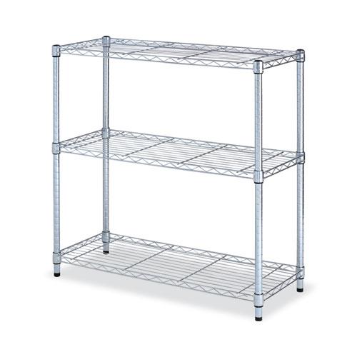 Residential Wire Shelving, Three-Shelf, 36w x 14d x 36h, Silver. Picture 1