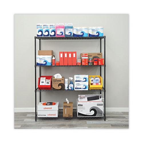 All-Purpose Wire Shelving Starter Kit, Four-Shelf, 60w x 24d x 72h, Black Anthracite Plus. Picture 5