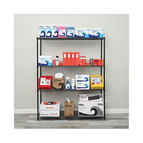 All-Purpose Wire Shelving Starter Kit, Four-Shelf, 60w x 18d x 72h, Black Anthracite Plus. Picture 5