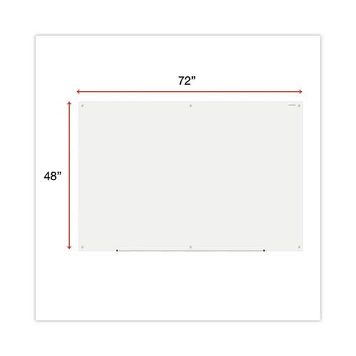 Frameless Glass Marker Board, 72 x 48, White Surface. Picture 3