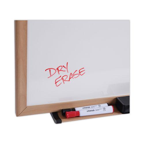 Deluxe Melamine Dry Erase Board, 36 x 24, Melamine White Surface, Oak Fiberboard Frame. Picture 7