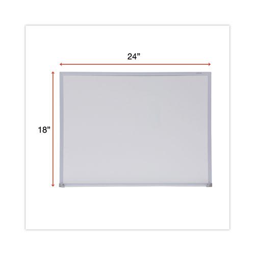 Melamine Dry Erase Board with Aluminum Frame, 24 x 18, White Surface, Anodized Aluminum Frame. Picture 3