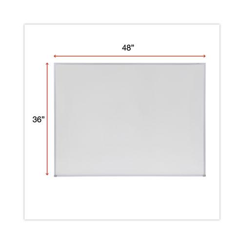 Melamine Dry Erase Board with Aluminum Frame, 48 x 36, White Surface, Anodized Aluminum Frame. Picture 3