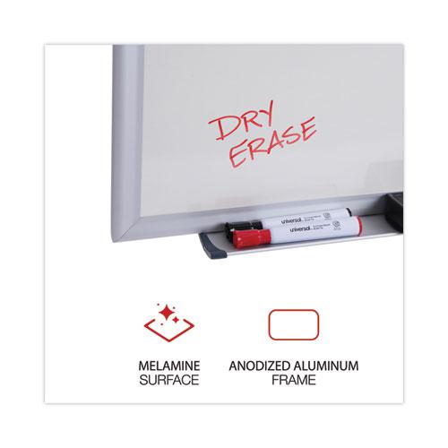 Deluxe Melamine Dry Erase Board, 60 x 36, Melamine White Surface, Silver Anodized Aluminum Frame. Picture 2