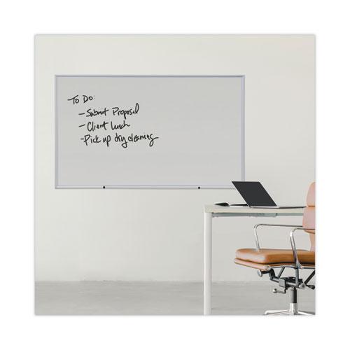 Deluxe Melamine Dry Erase Board, 60 x 36, Melamine White Surface, Silver Anodized Aluminum Frame. Picture 6